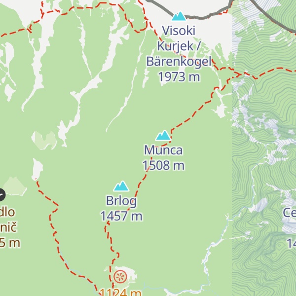 Map of Lovska koča na Brvogih