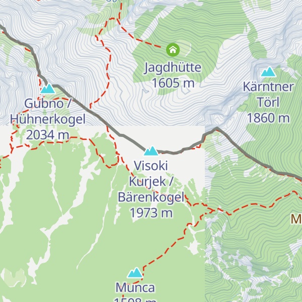 Map of Visoki Kurjek / Bärenkogel