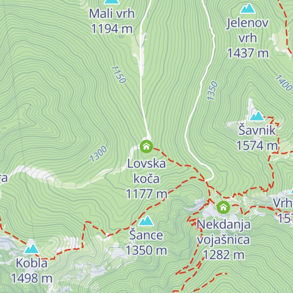 Map of Lovska koča