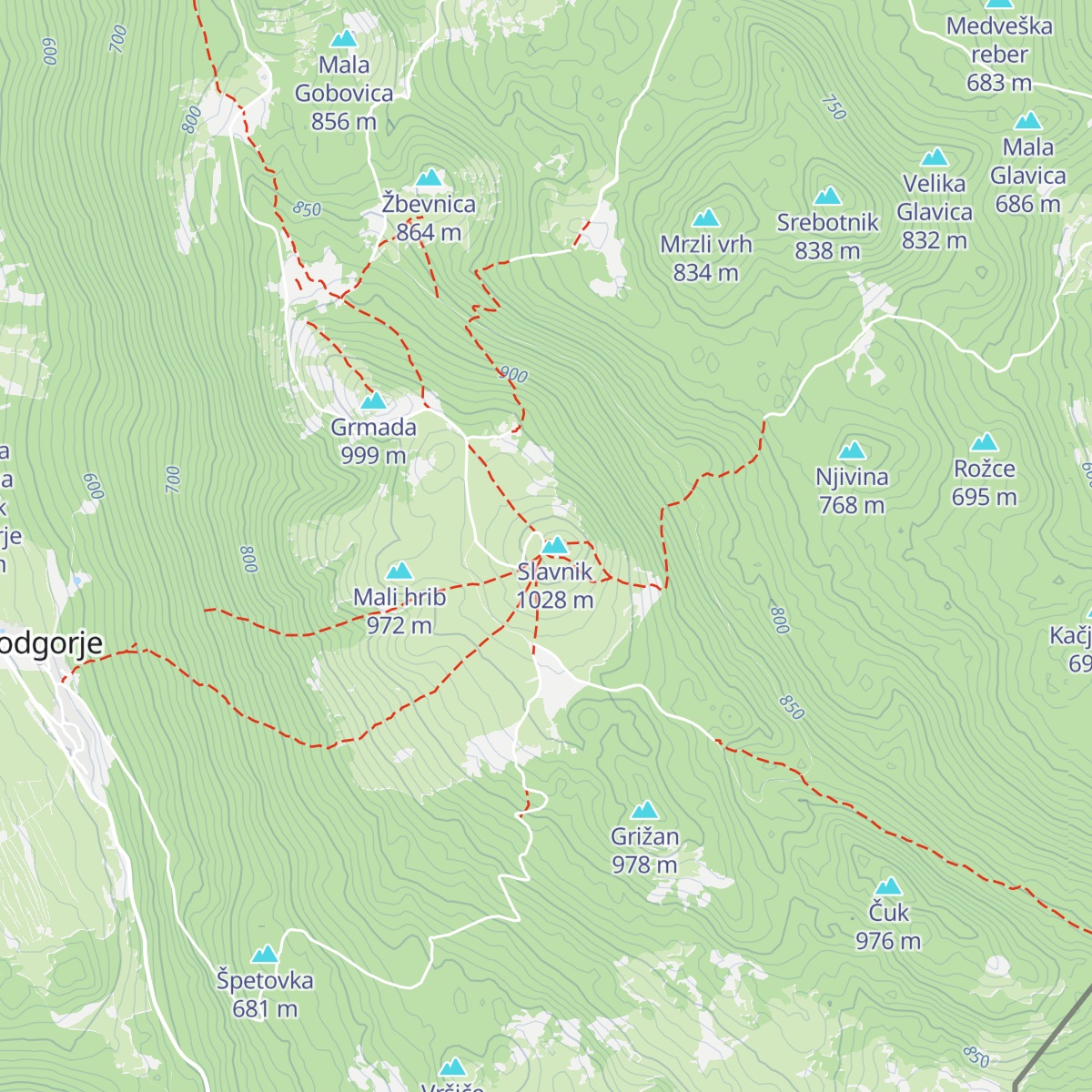 Tumova koča na Slavniku map