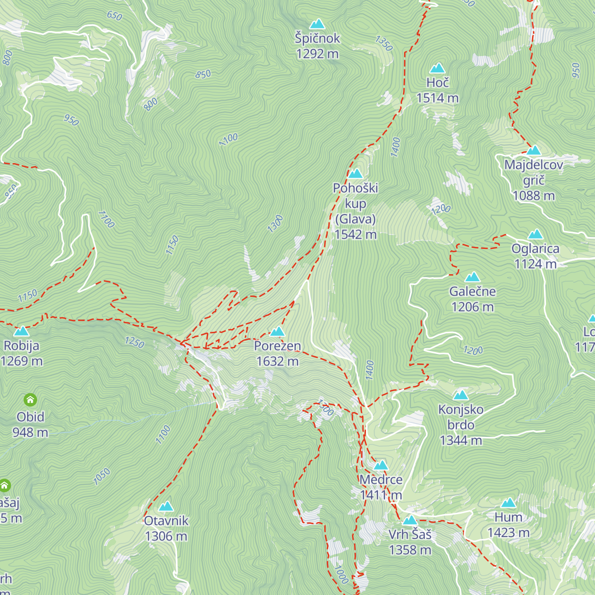 Planinski dom na Poreznu map