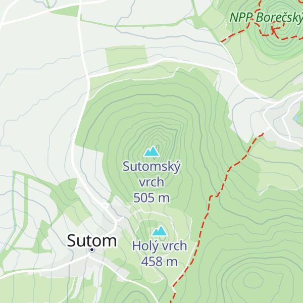 Map of Sutomský vrch