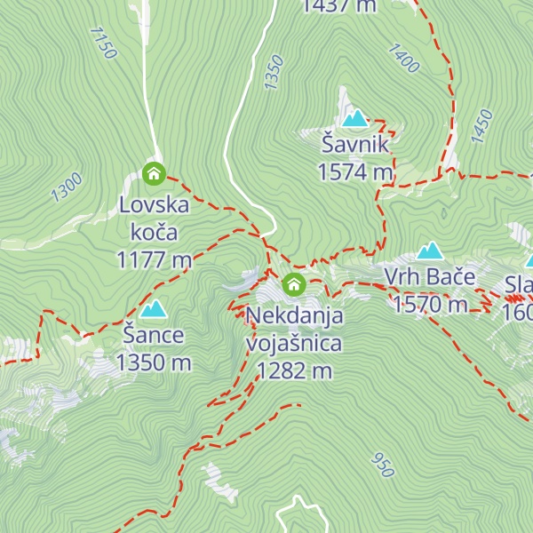Map of Lovska koča LD Podbrdo