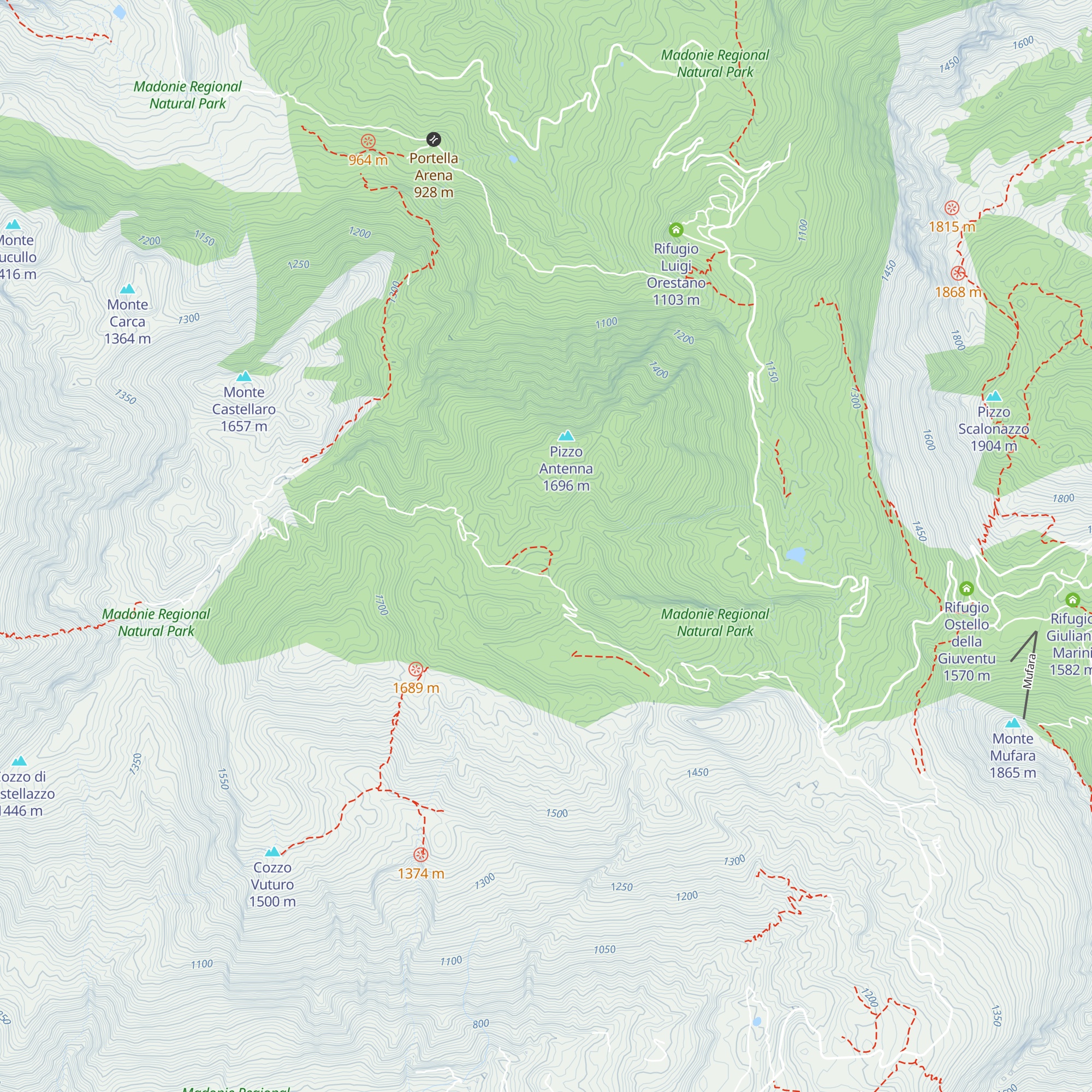 Bivacco forestale Vallone Giumenta map