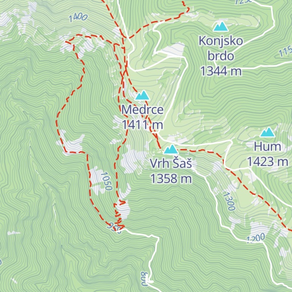 Map of Lovska koča na Šašu