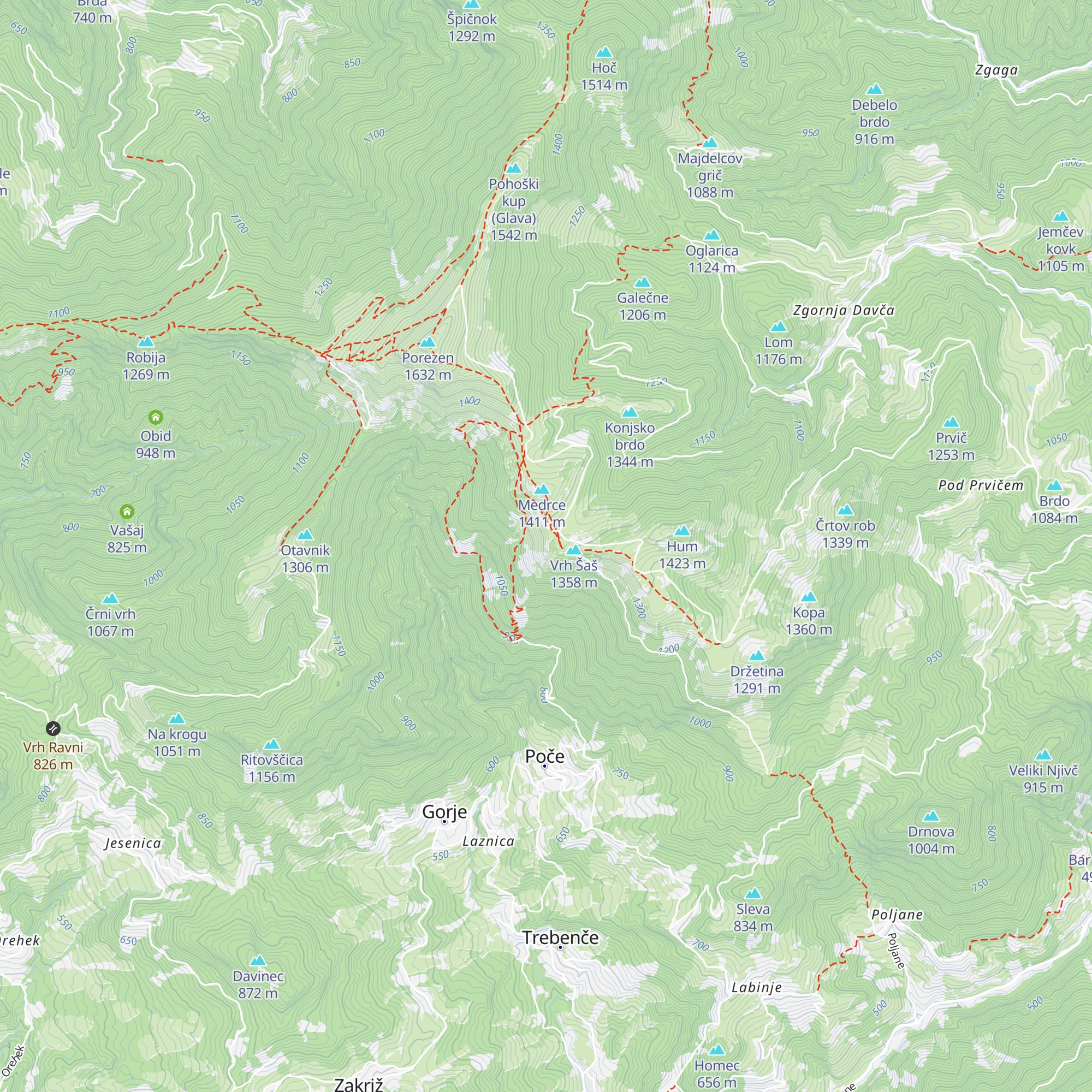 Lovska koča na Šašu map