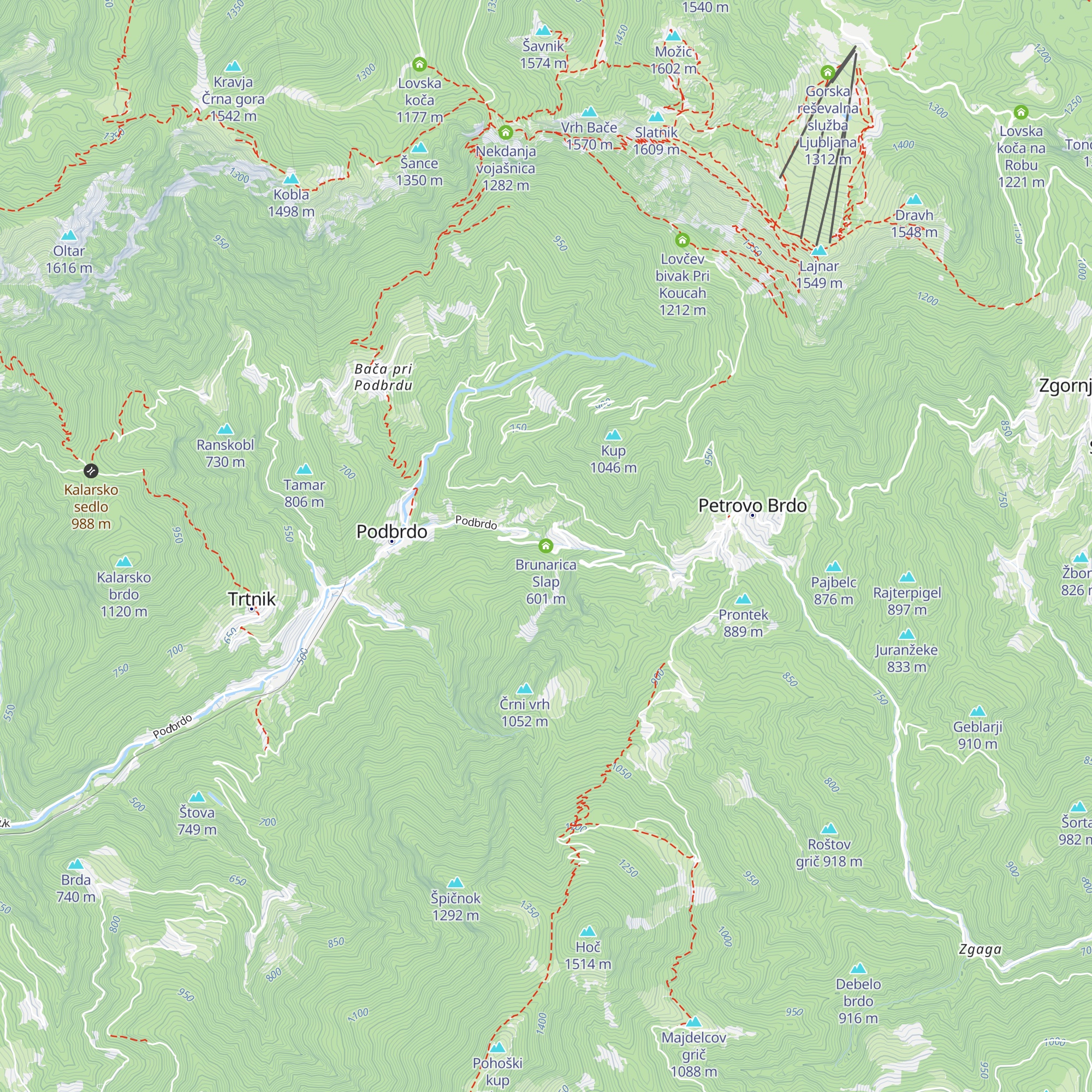 Brunarica Slap map