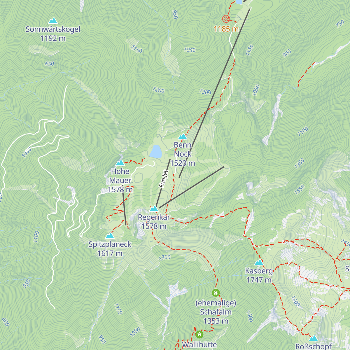 Sepp Huber Hütte map