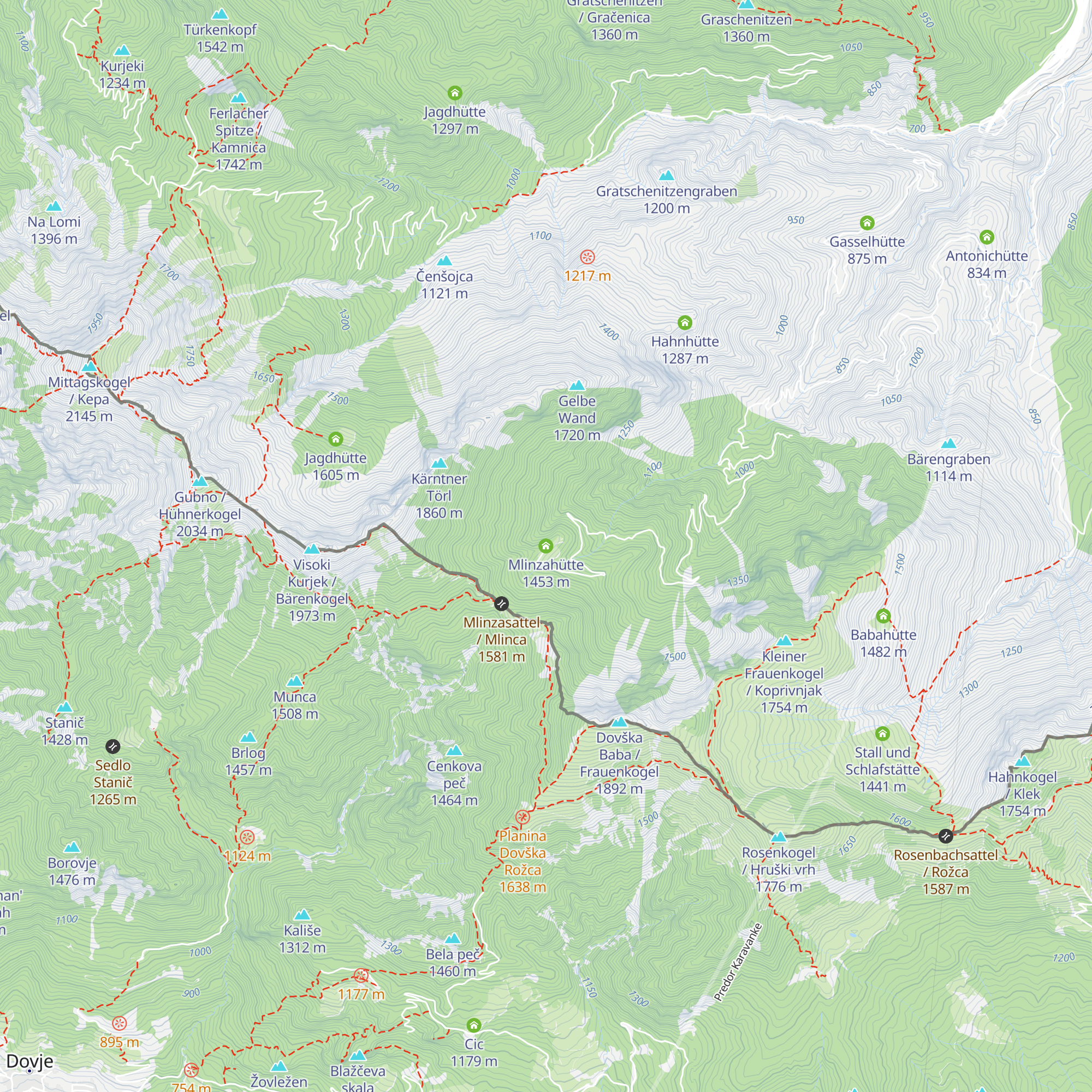 Mlinzahütte map