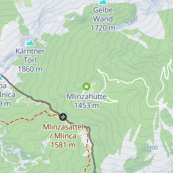 Map of Mlinzahütte