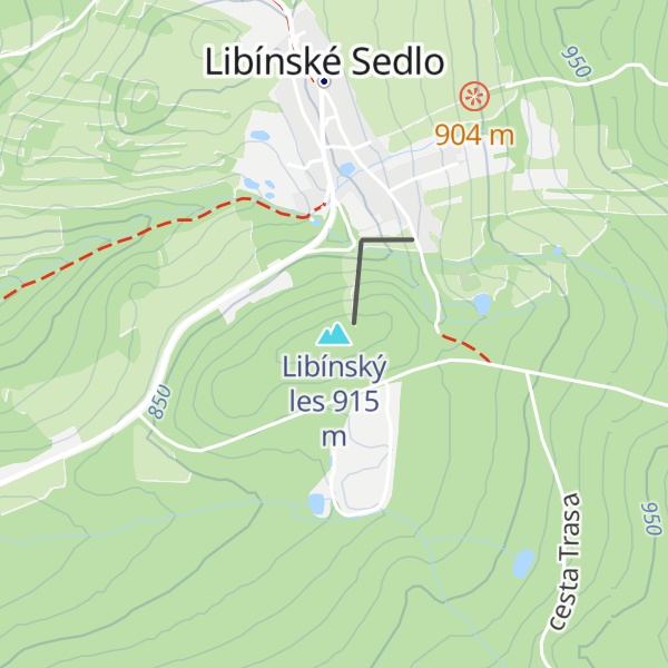 Map of Libínský les