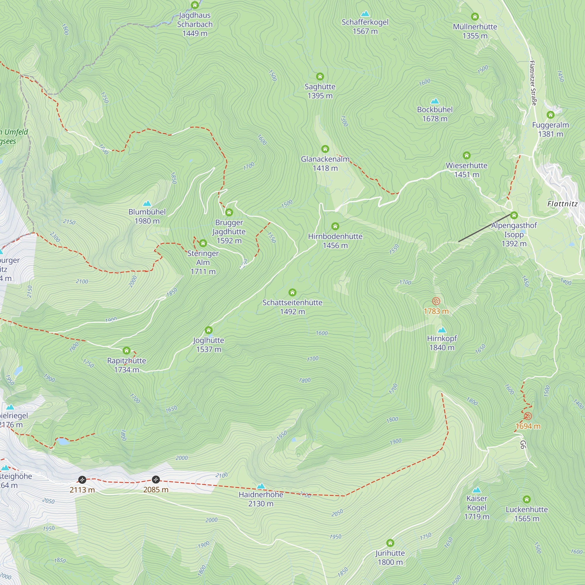 Schattseitenhütte map