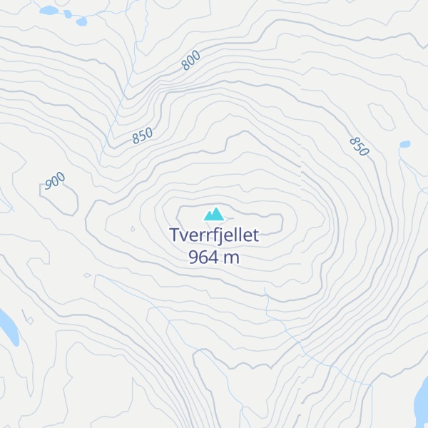 Map of Tverrfjellet
