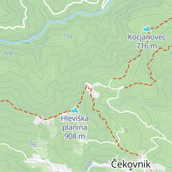 Map of Koča na Hleviški planini