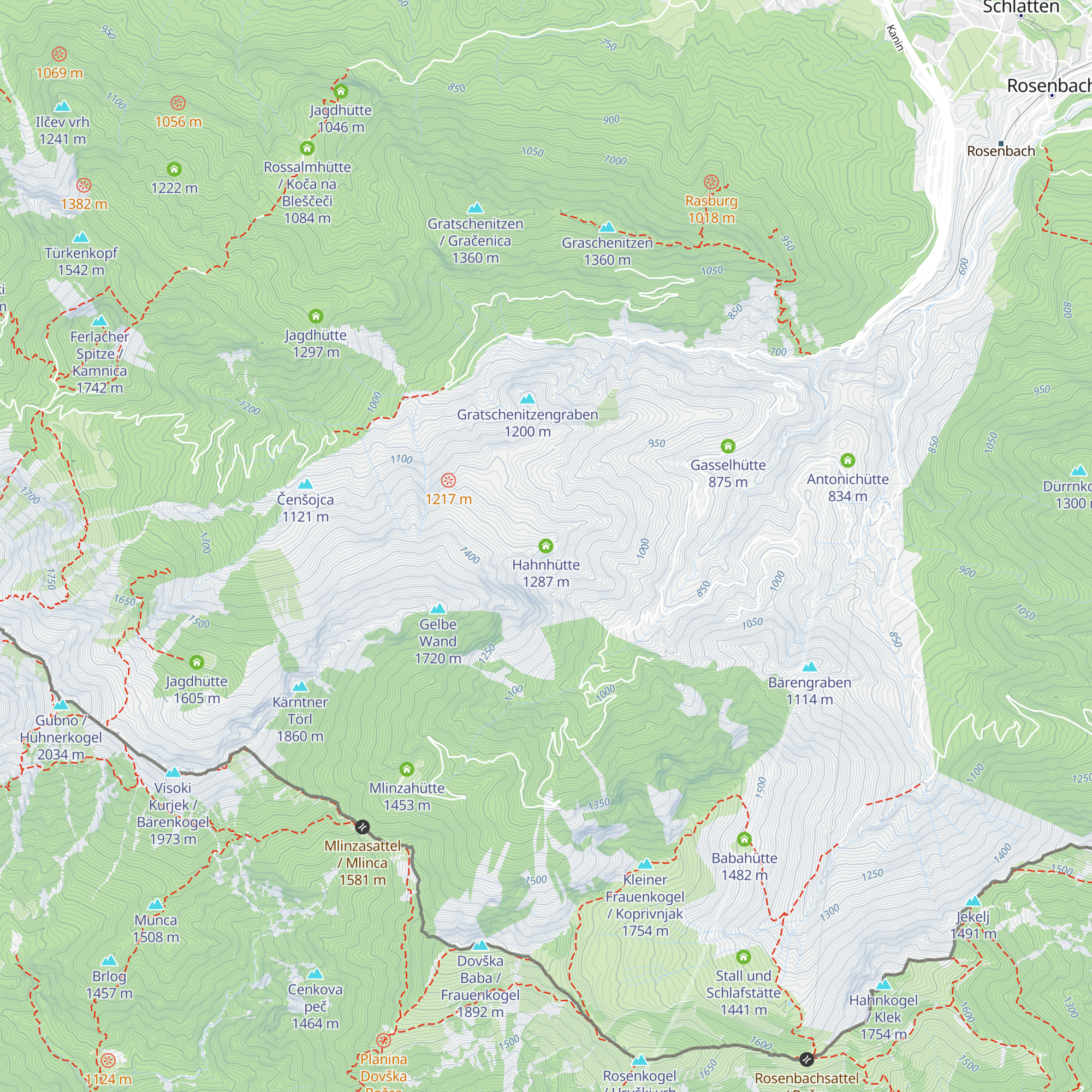 Hahnhütte map