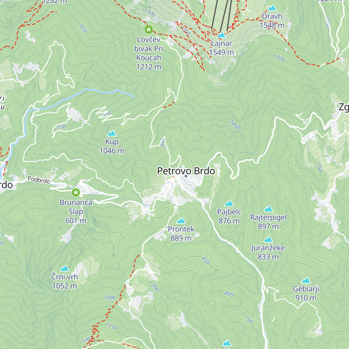 Planinski dom Petrovo Brdo map