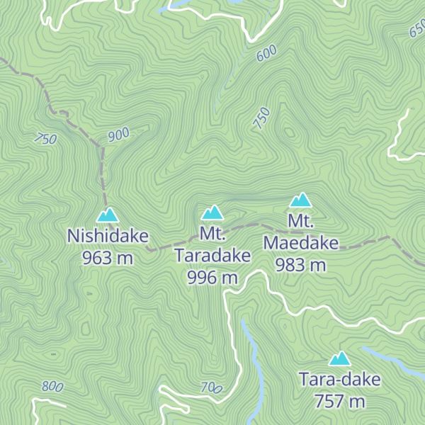 Map of Mt. Taradake