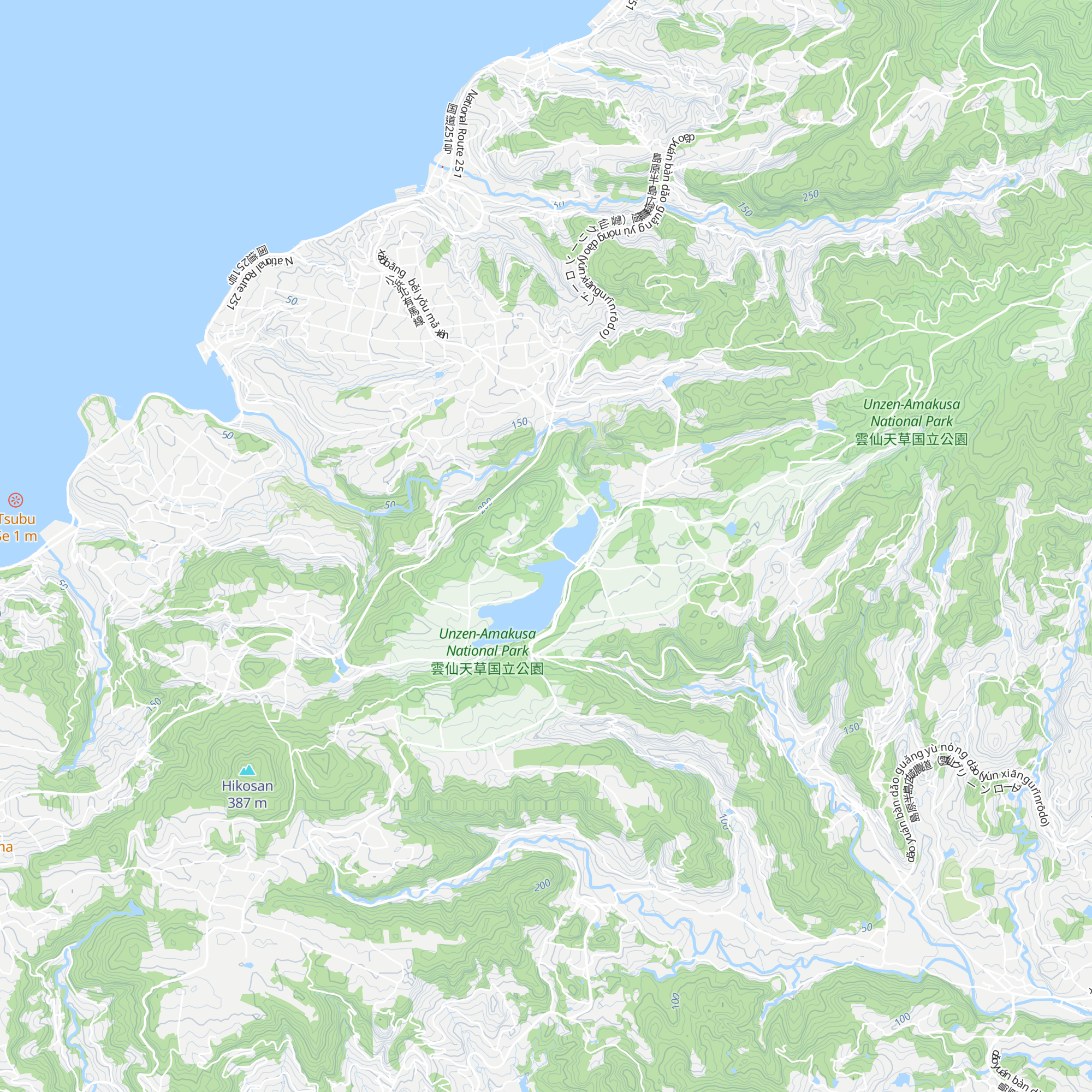 Unzen Suwa No Ike Bijitāsentā map