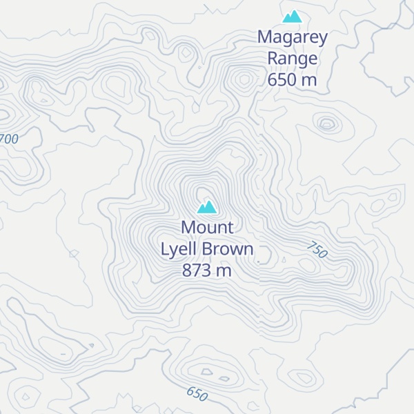 Map of Mount Lyell Brown