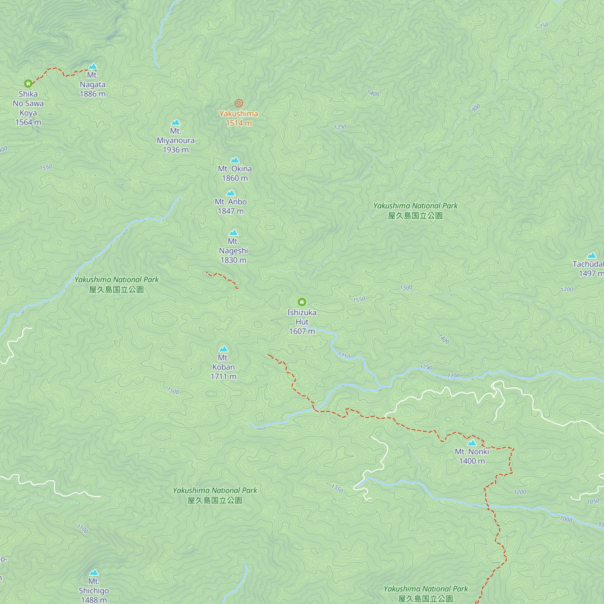 Ishizuka Hut map