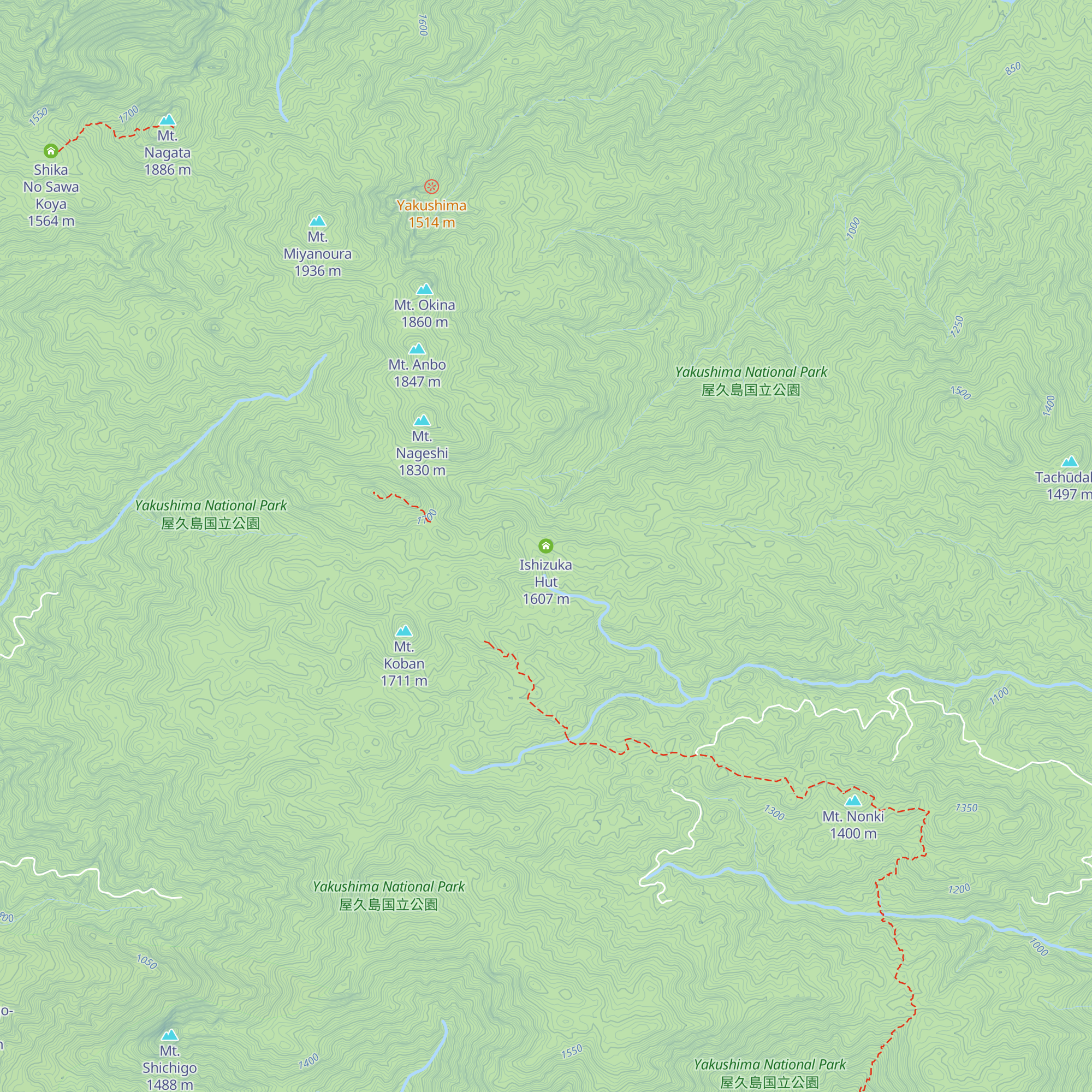Ishizuka Hut map