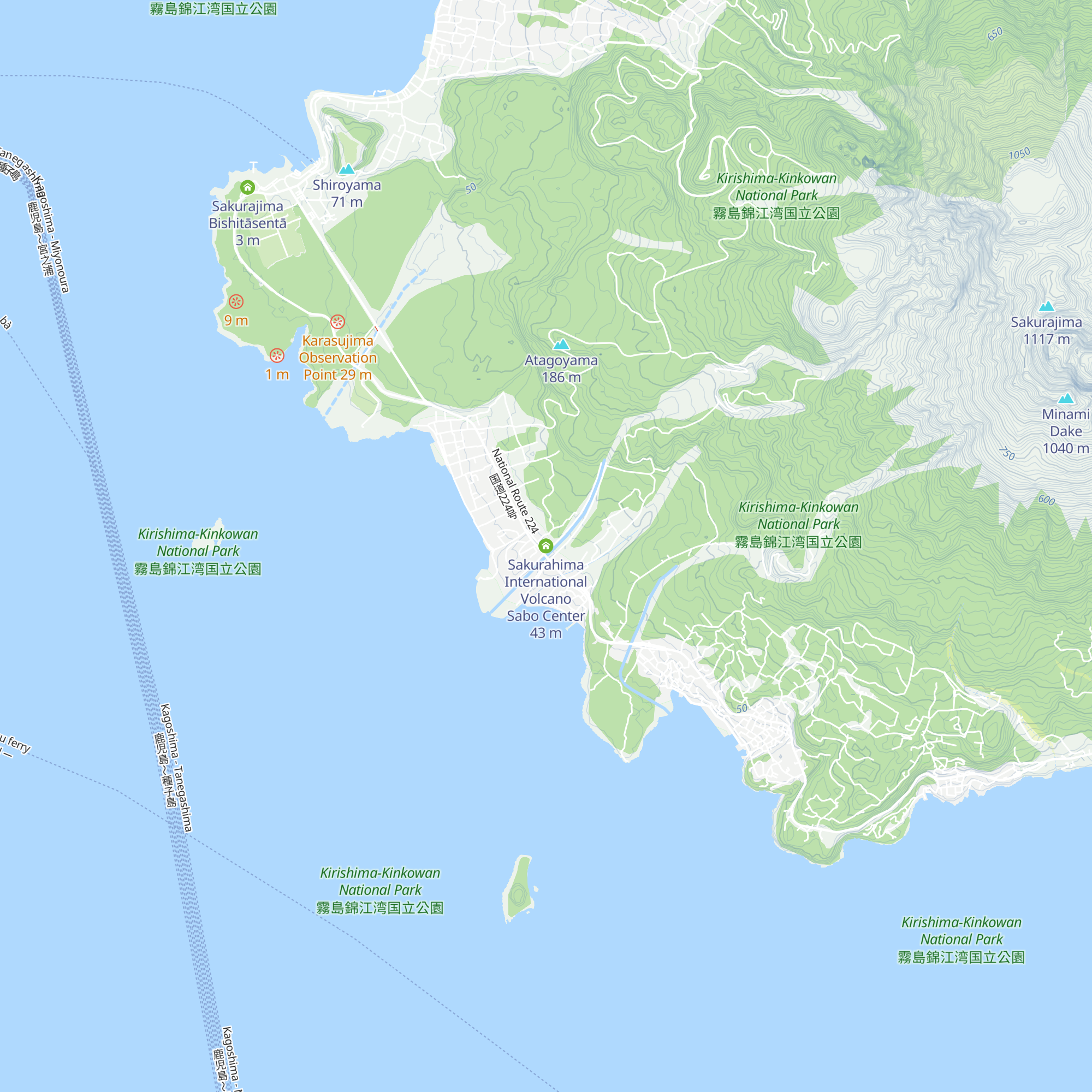 Sakurahima International Volcano Sabo Center map