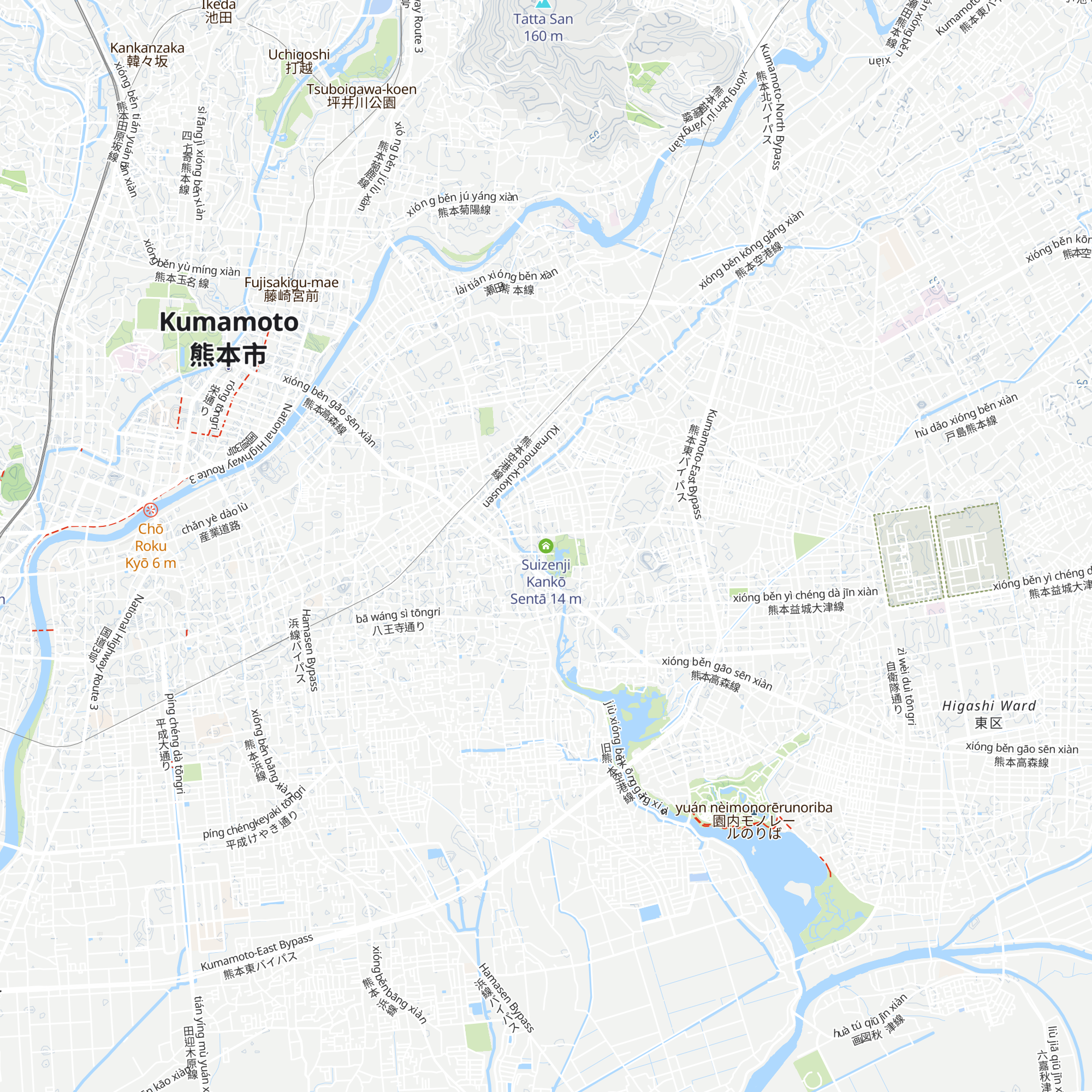 Suizenji Kankō Sentā map