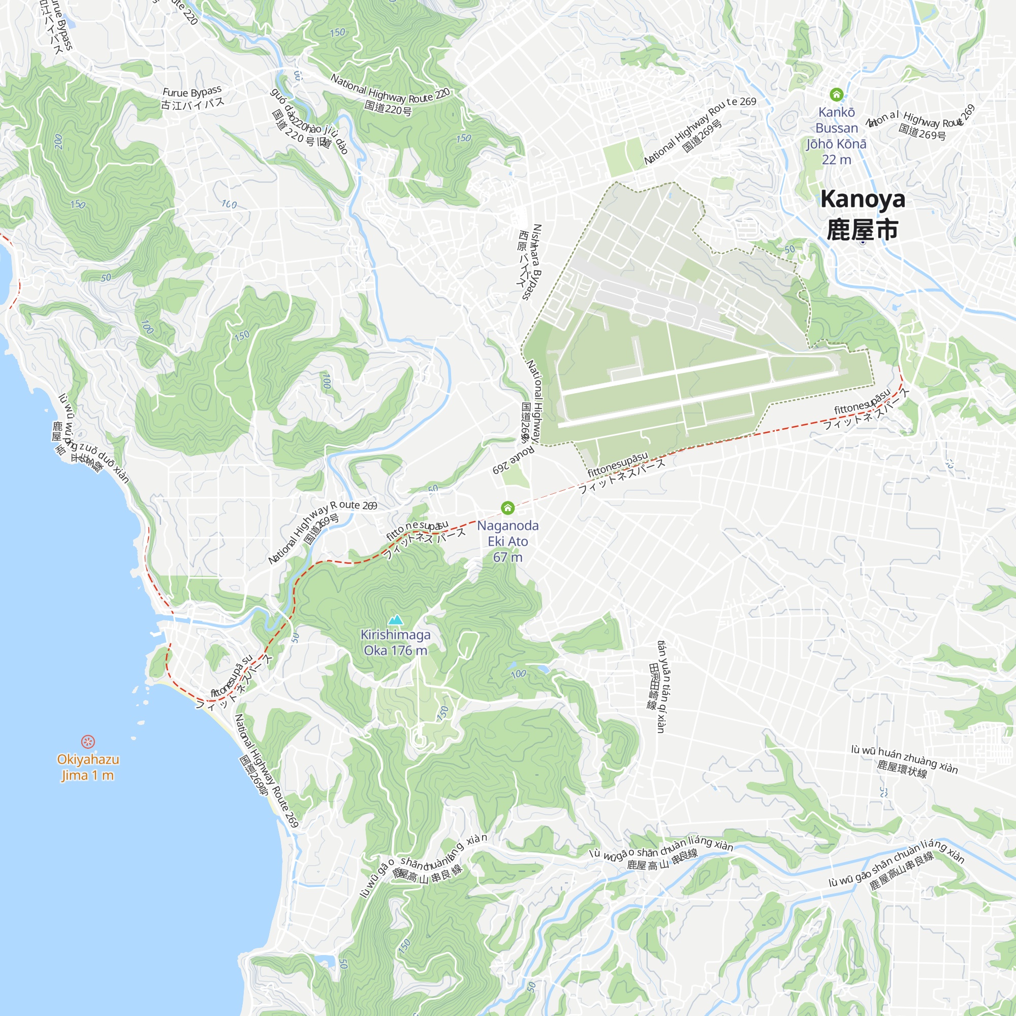 Naganoda Eki Ato map