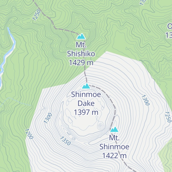 Map of Shinmoe Dake