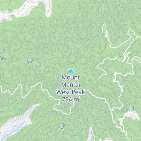 Map of Mount Mantai West Peak