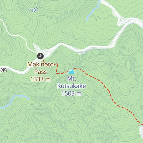 Map of Mt. Kutsukake