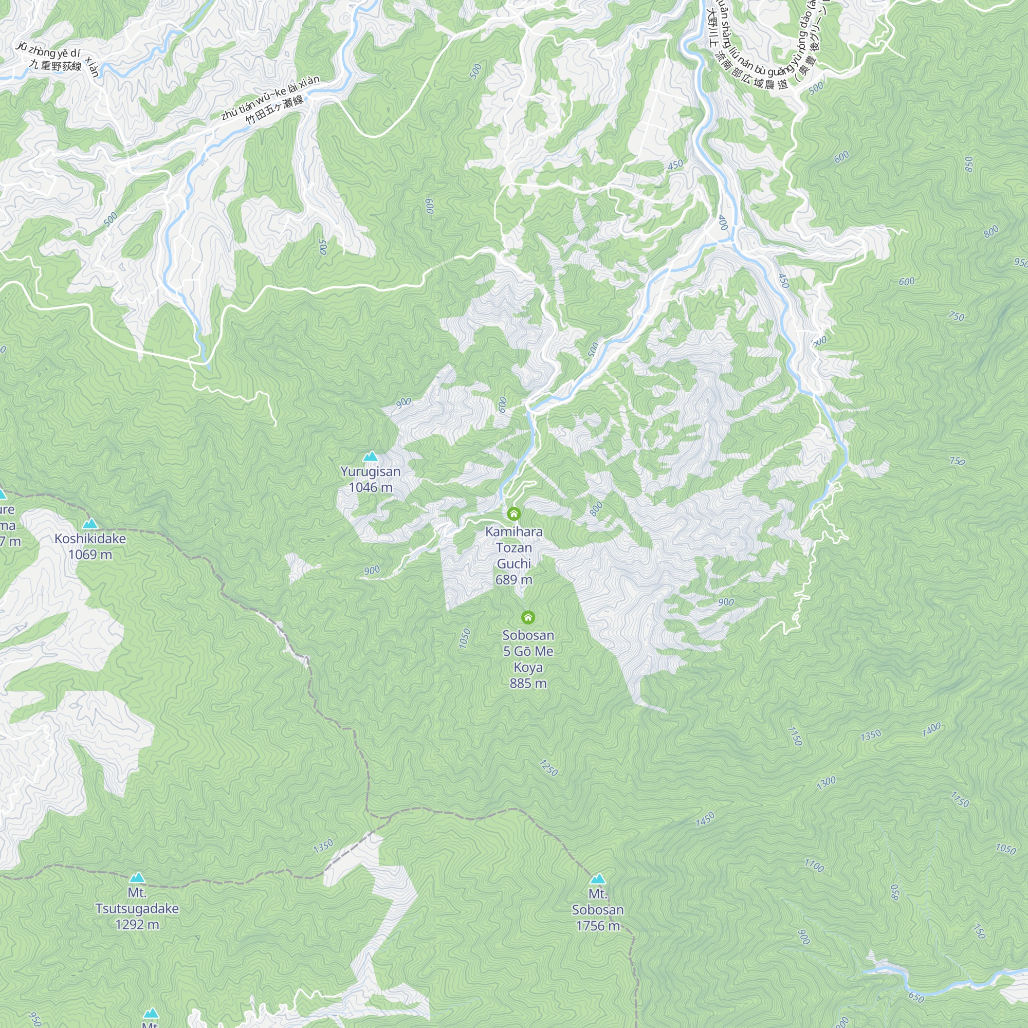 Kamihara Tozan Guchi map