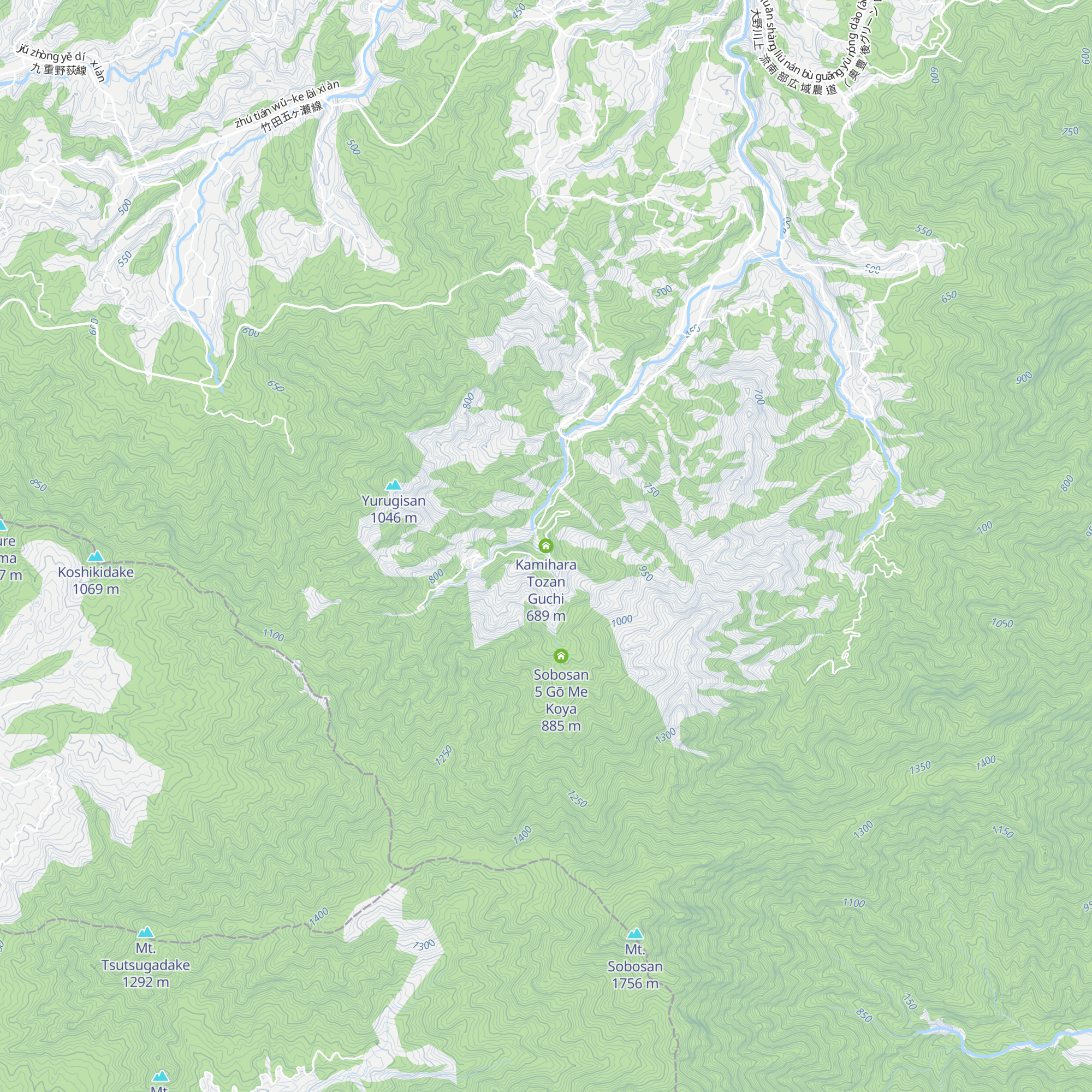 Kamihara Tozan Guchi map