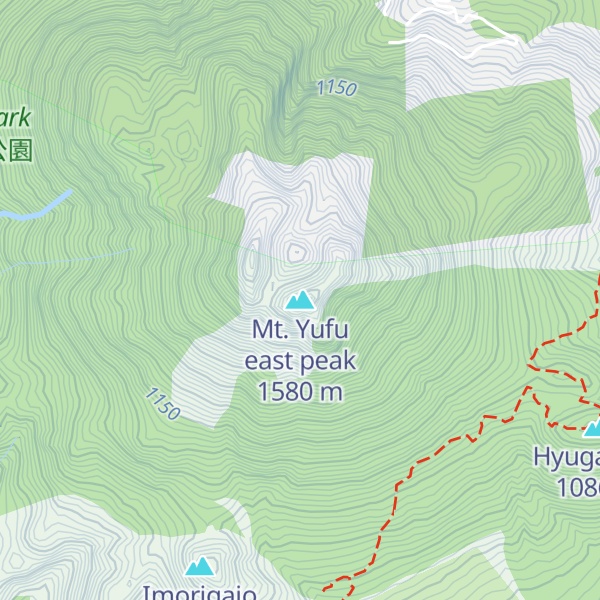 Map of Mt. Yufu east peak