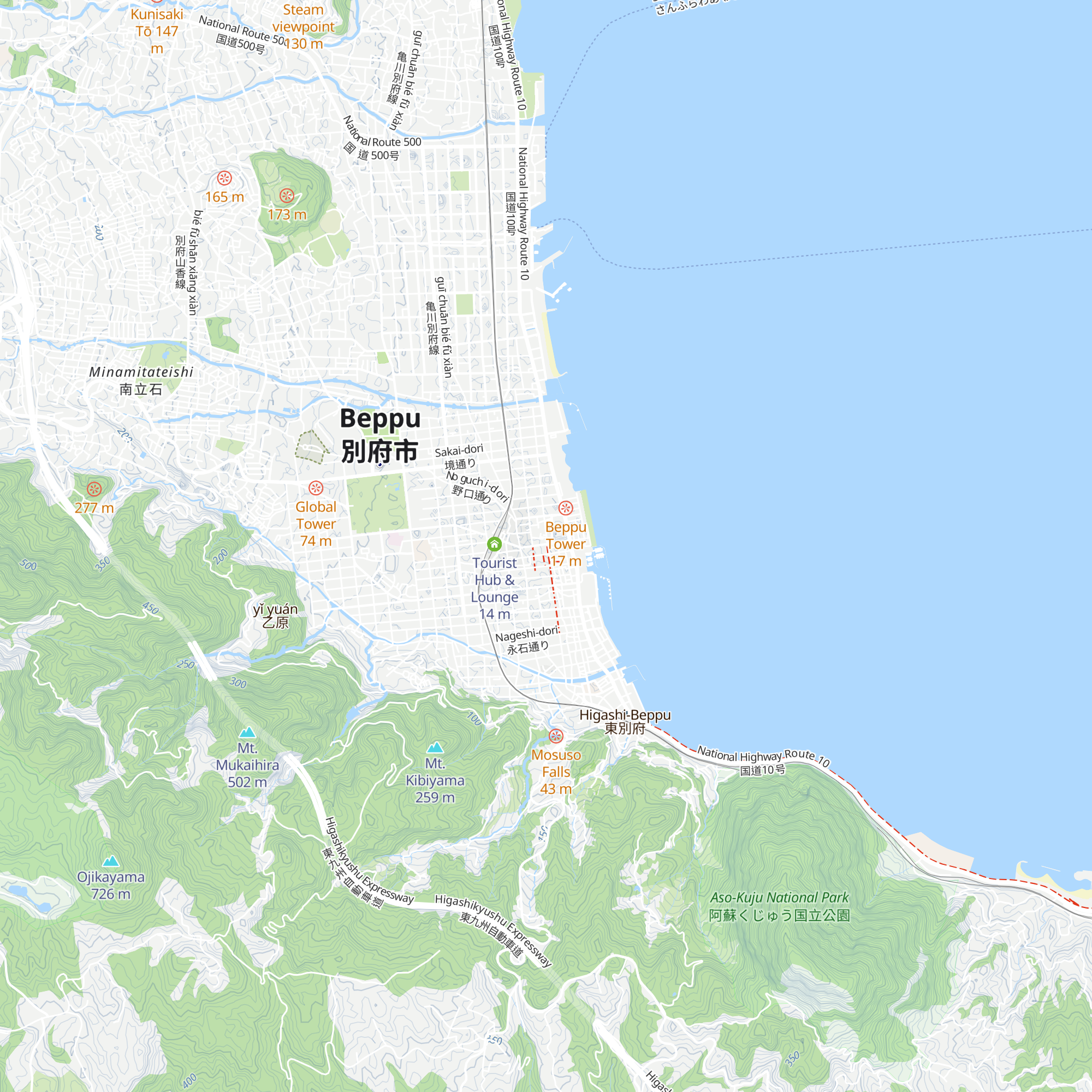 Aruco de Beppu map