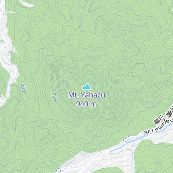 Map of Mt. Yahazu