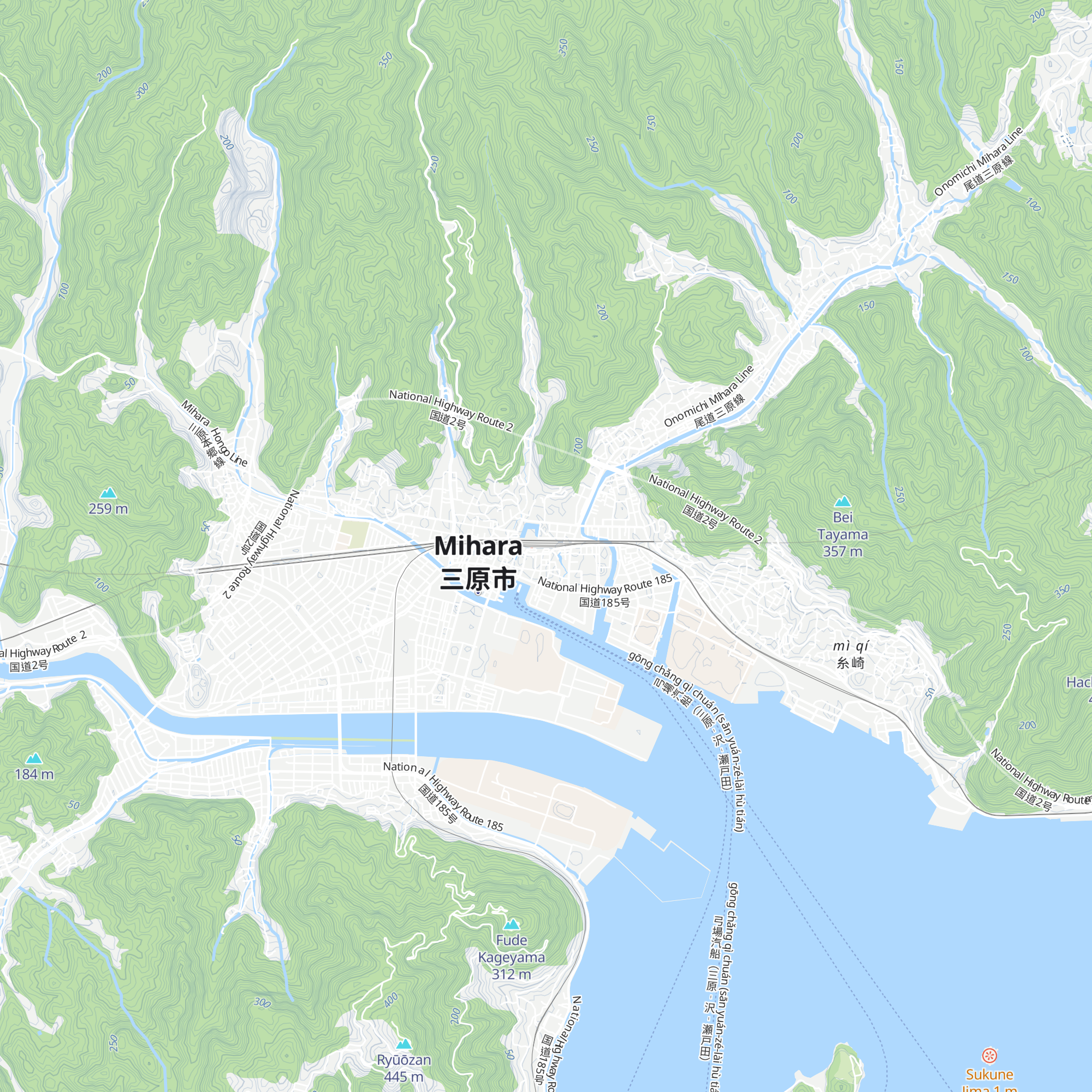 Mihara Kankō Annai map