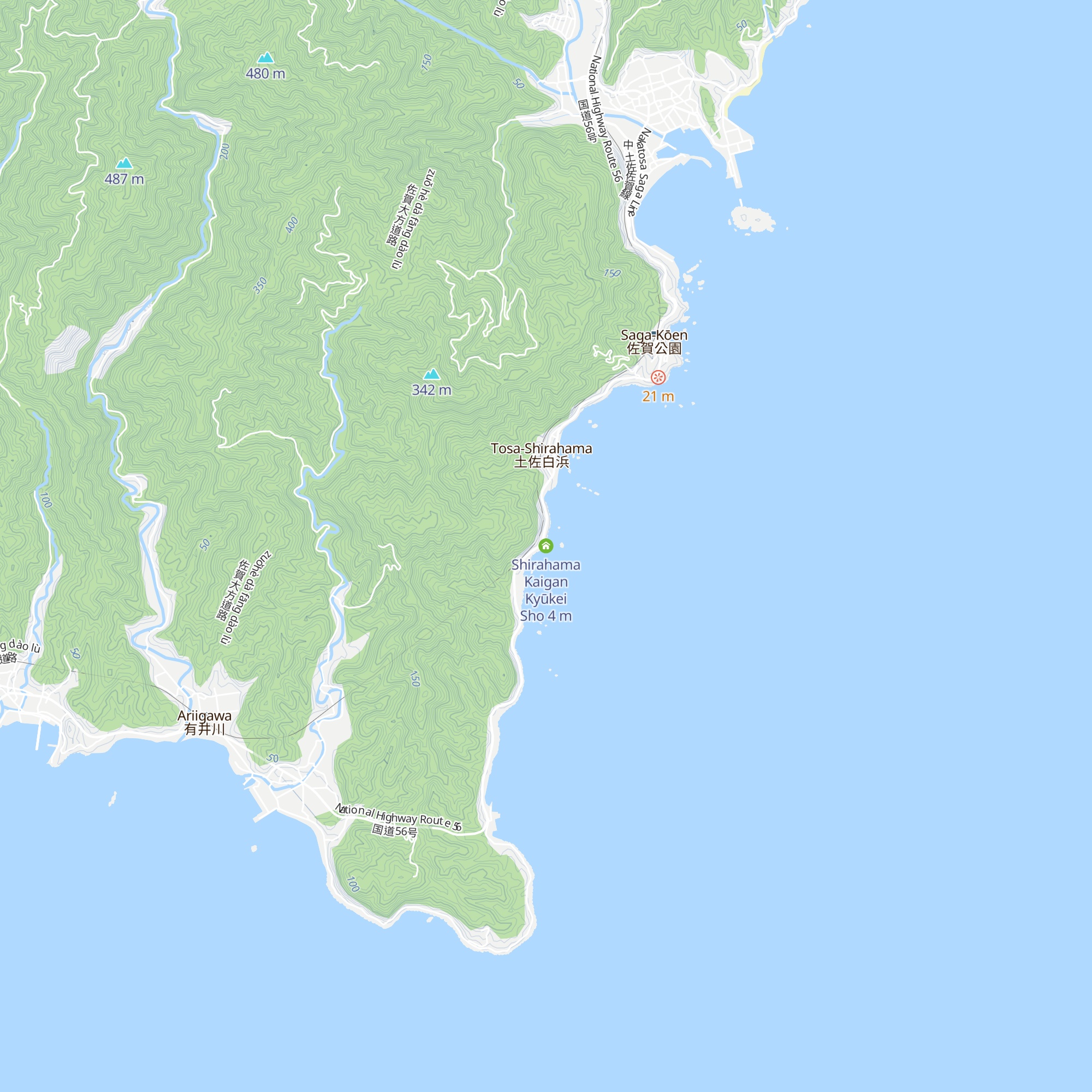 Shirahama Kaigan   Kyūkei Sho map