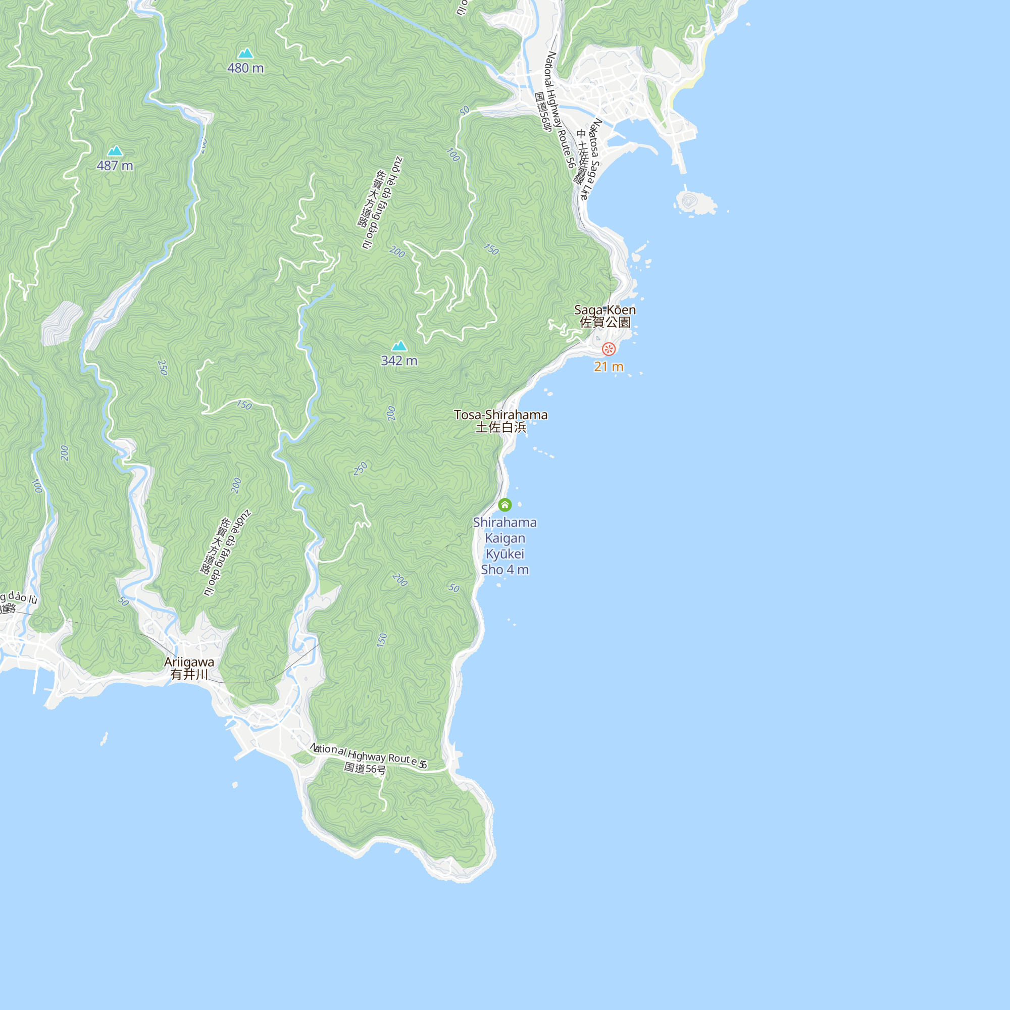 Shirahama Kaigan   Kyūkei Sho map