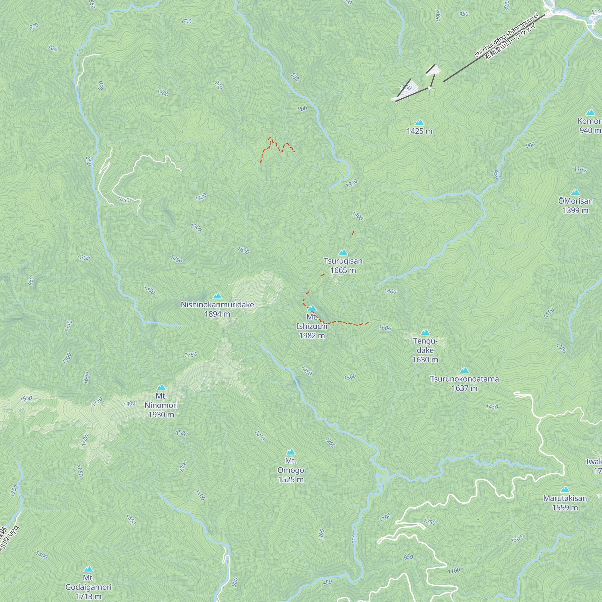 Ishizuchijinja Chōjō Sansō map