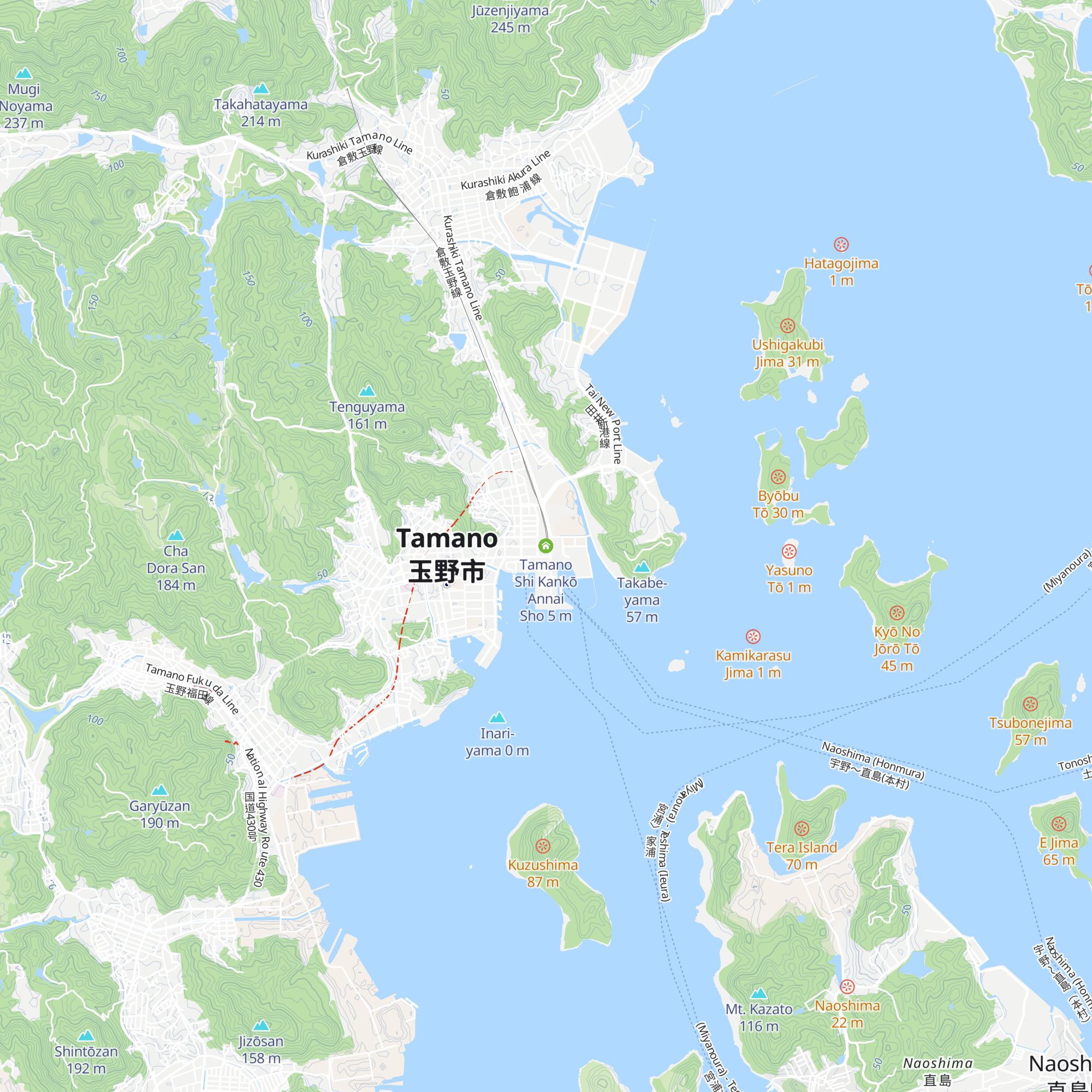 Tamano Shi Kankō Annai Sho map