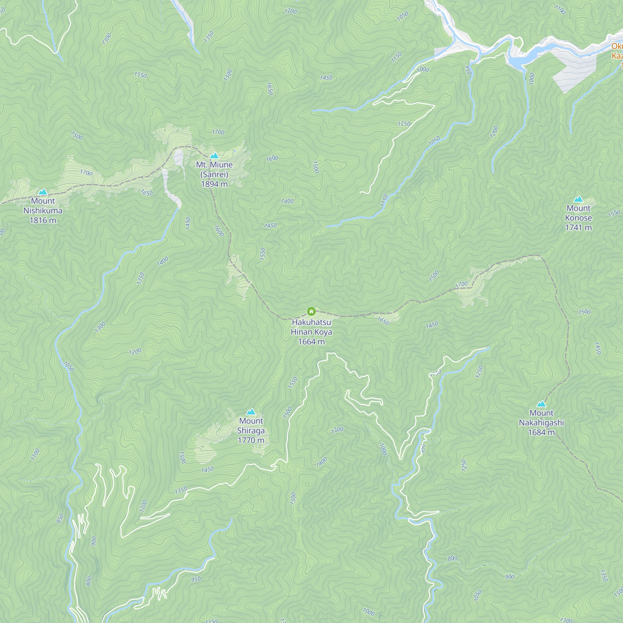 Hakuhatsu Hinan Koya map