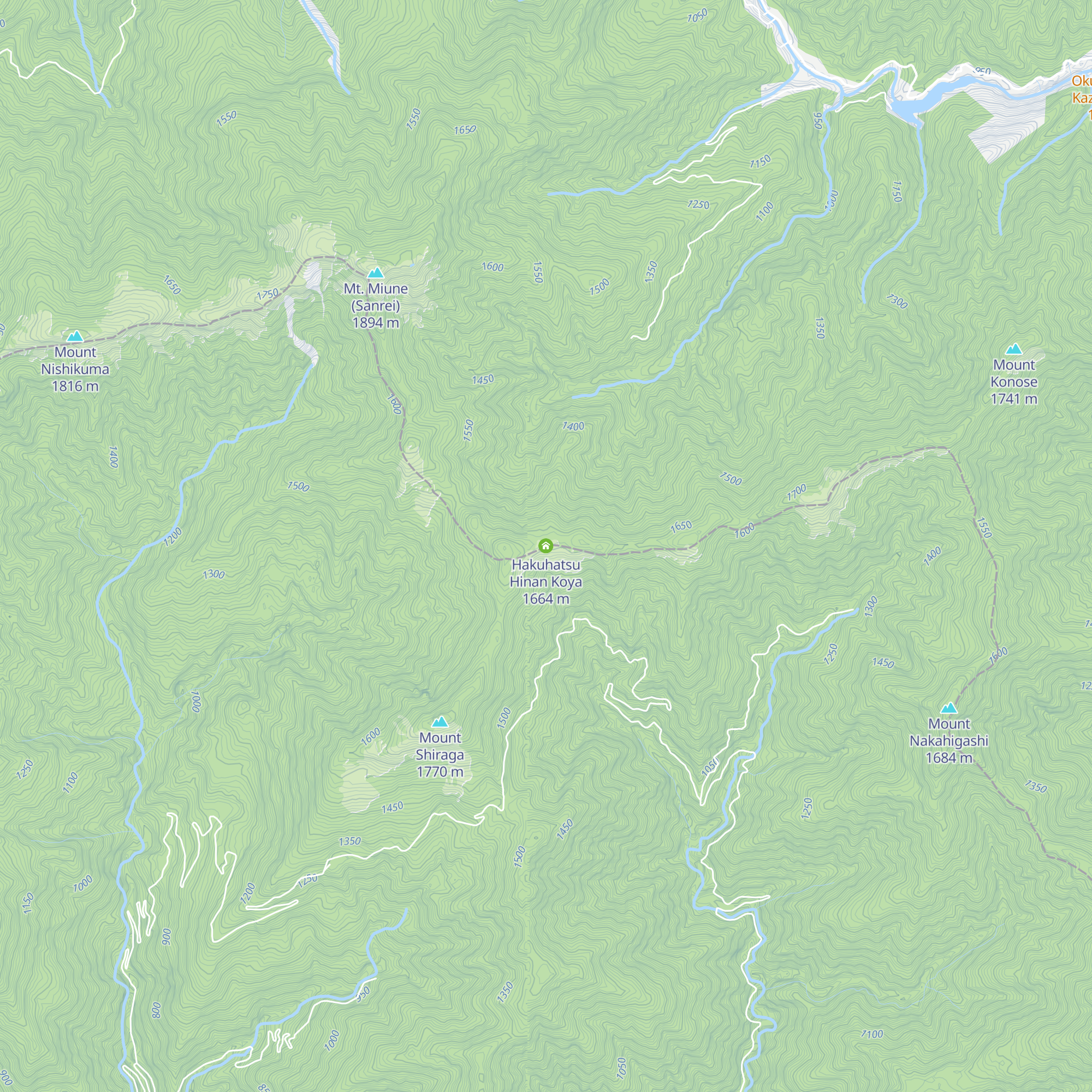 Hakuhatsu Hinan Koya map
