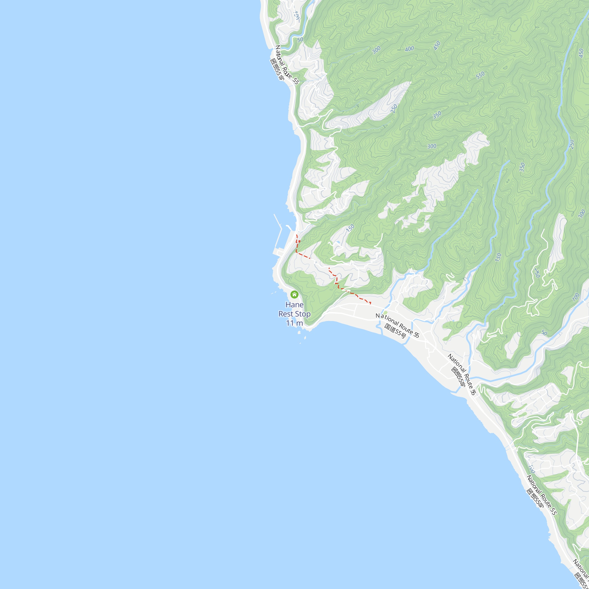 Hane Rest Stop map