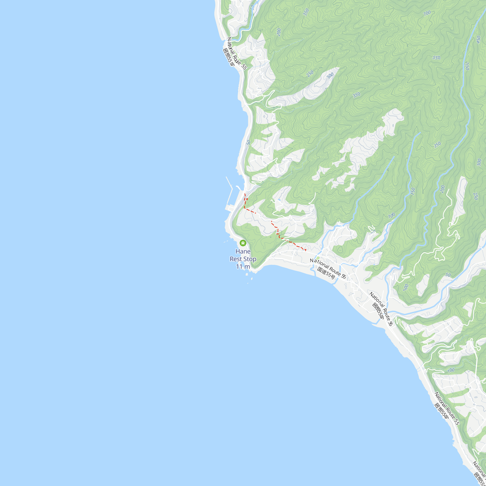 Hane Rest Stop map