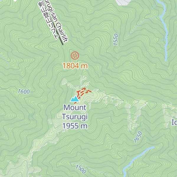 Map of Tsurugi Mountain Summit Hut