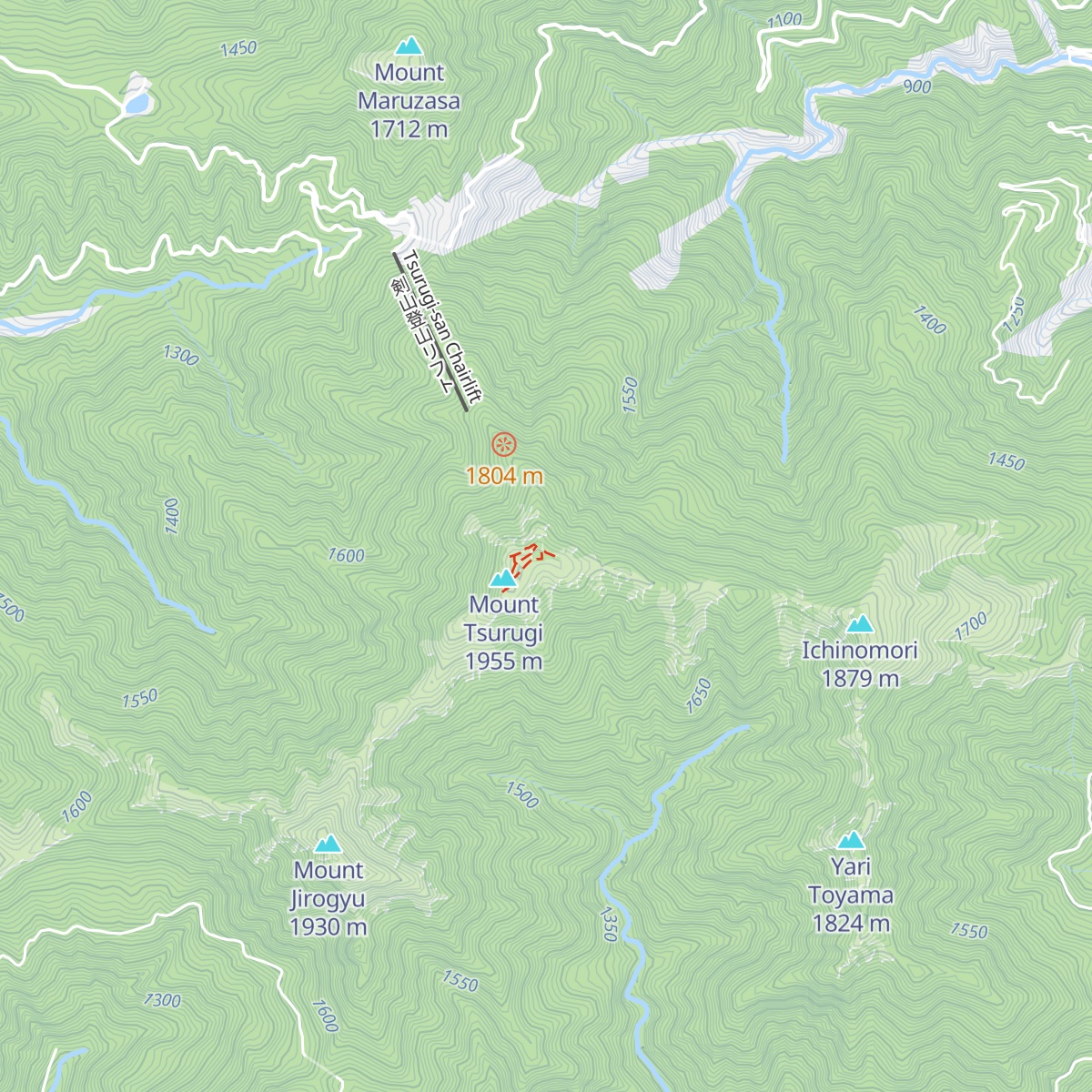Tsurugi Mountain Summit Hut map
