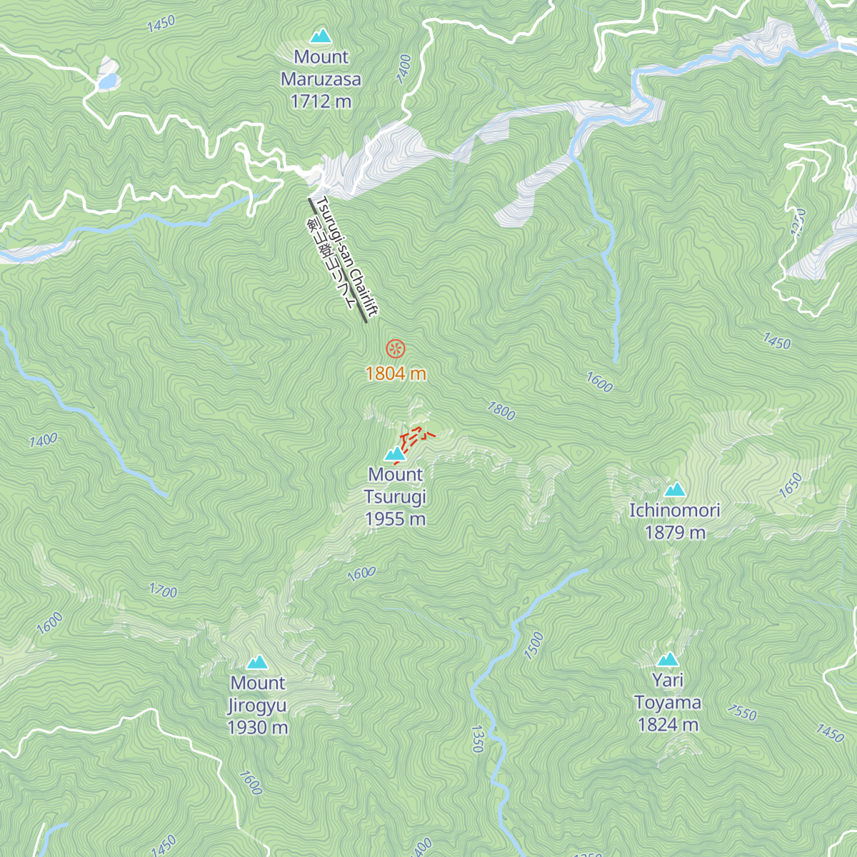 Tsurugi Mountain Summit Hut map