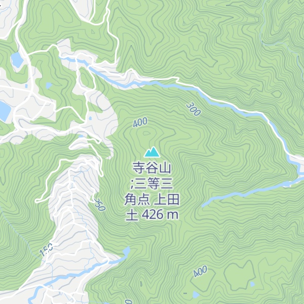 Map of 寺谷山;三等三角点 上田土