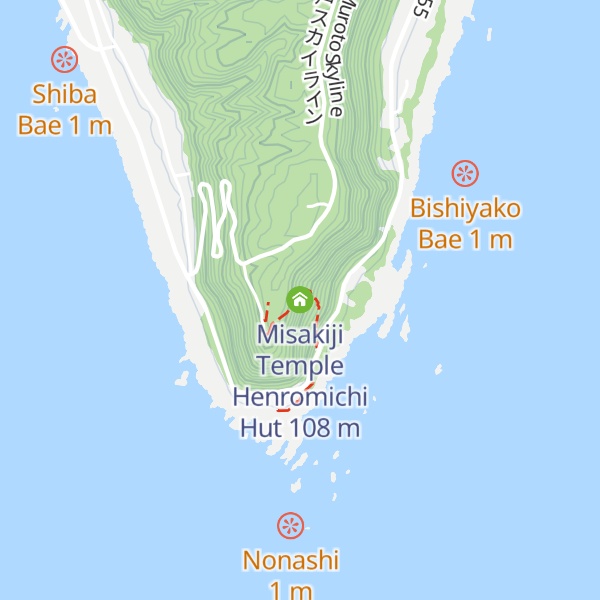 Map of Misakiji Temple Henromichi Hut